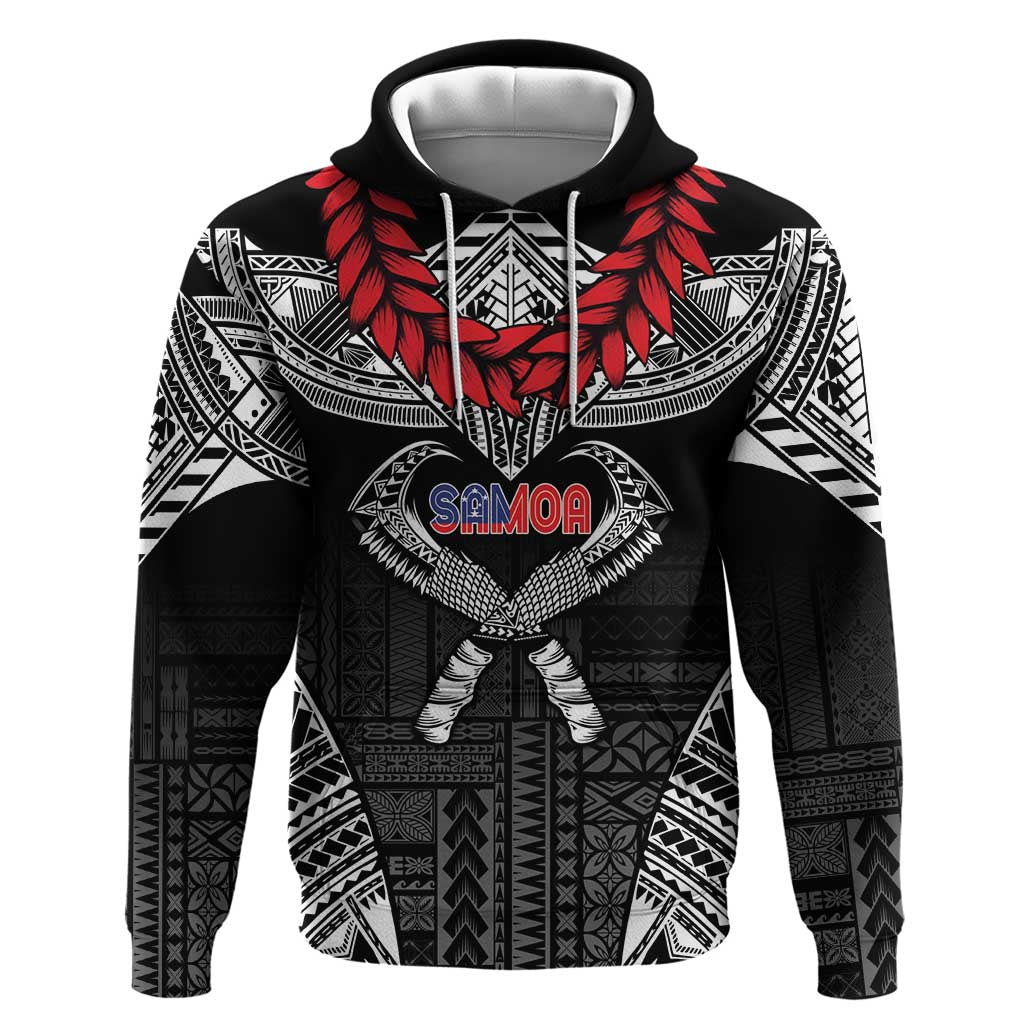 Personalized Talofa Samoa Zip Hoodie Ulafala With Toa Nifo'oti - Black