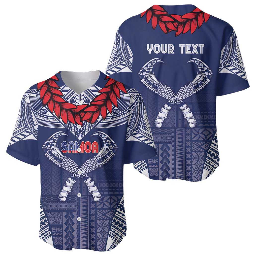 Personalized Talofa Samoa Baseball Jersey Ulafala With Toa Nifo'oti - Blue LT7 - Polynesian Pride