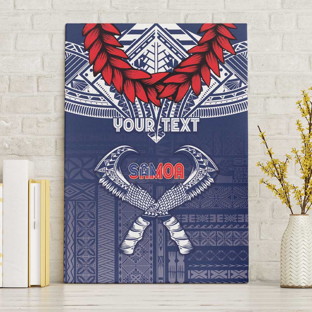 Personalized Talofa Samoa Canvas Wall Art Ulafala With Toa Nifo'oti - Blue