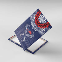 Personalized Talofa Samoa Canvas Wall Art Ulafala With Toa Nifo'oti - Blue