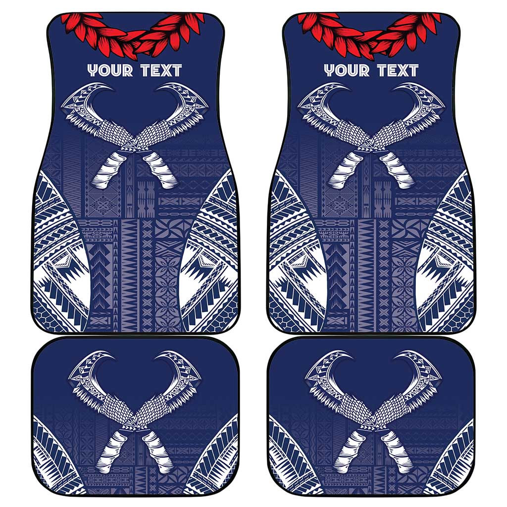 Personalized Talofa Samoa Car Mats Ulafala With Toa Nifo'oti - Blue