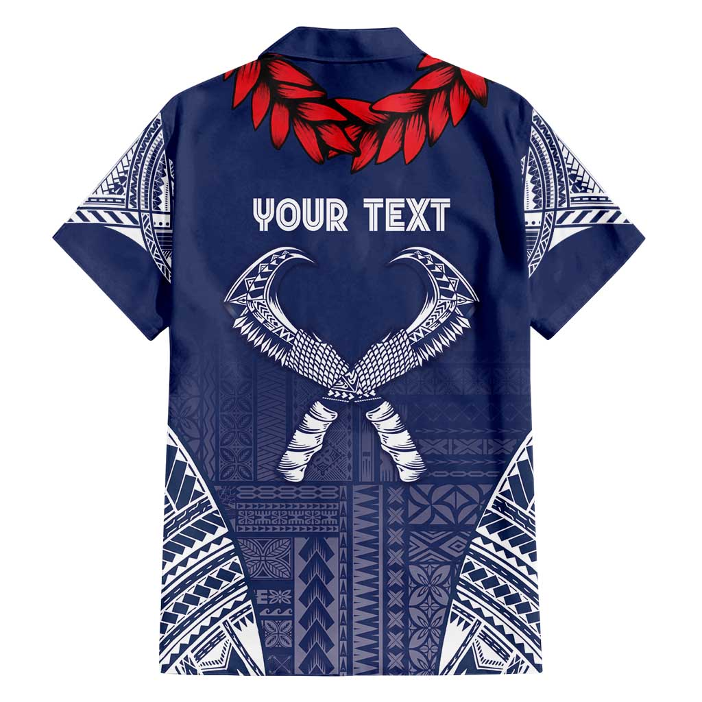 Personalized Talofa Samoa Family Matching Tank Maxi Dress and Hawaiian Shirt Ulafala With Toa Nifo'oti - Blue LT7 - Polynesian Pride