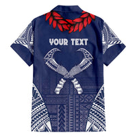 Personalized Talofa Samoa Family Matching Tank Maxi Dress and Hawaiian Shirt Ulafala With Toa Nifo'oti - Blue LT7 - Polynesian Pride