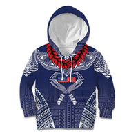 Personalized Talofa Samoa Kid Hoodie Ulafala With Toa Nifo'oti - Blue LT7 Hoodie Blue - Polynesian Pride