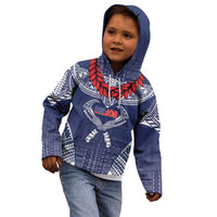 Personalized Talofa Samoa Kid Hoodie Ulafala With Toa Nifo'oti - Blue LT7 - Polynesian Pride