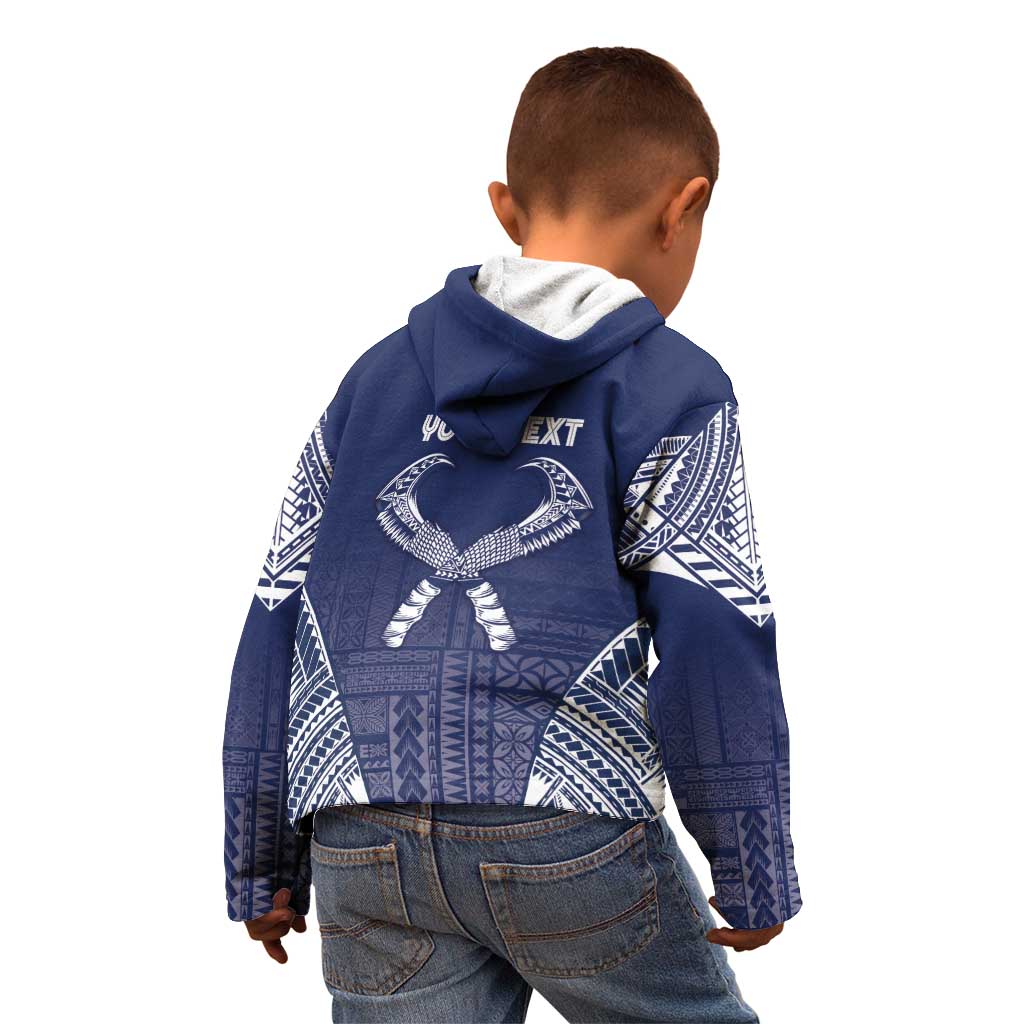 Personalized Talofa Samoa Kid Hoodie Ulafala With Toa Nifo'oti - Blue LT7 - Polynesian Pride