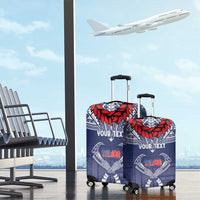 Personalized Talofa Samoa Luggage Cover Ulafala With Toa Nifo'oti - Blue