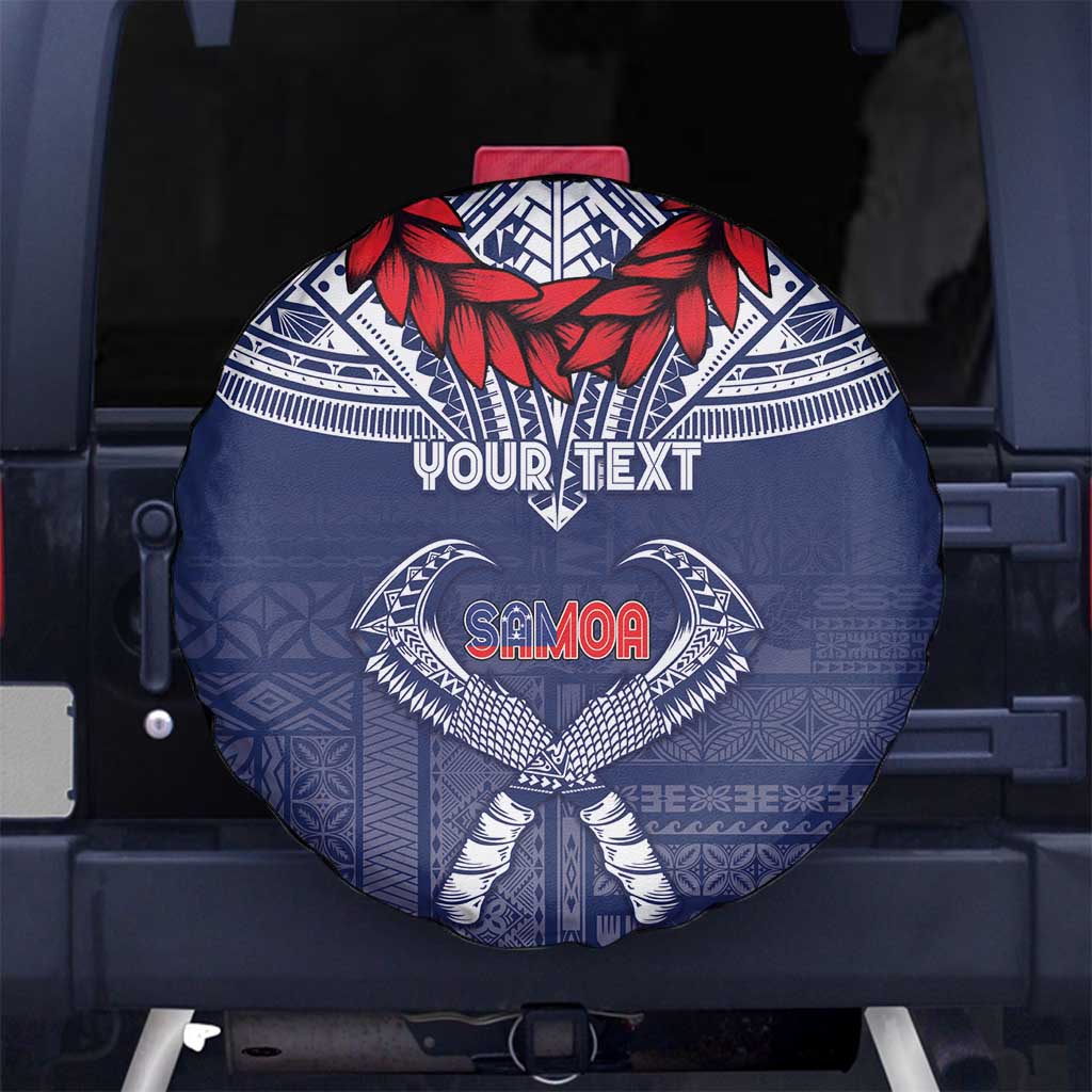 Personalized Talofa Samoa Spare Tire Cover Ulafala With Toa Nifo'oti - Blue