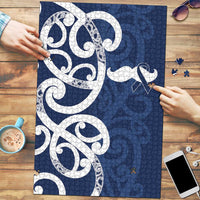 New Zealand Maori Mo Bros Puzzle Blue Ribbon With Koru Kowhaiwhai - Polynesian Pride