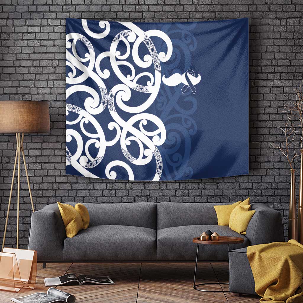 New Zealand Maori Mo Bros Tapestry Blue Ribbon With Koru Kowhaiwhai - Polynesian Pride