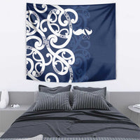 New Zealand Maori Mo Bros Tapestry Blue Ribbon With Koru Kowhaiwhai - Polynesian Pride