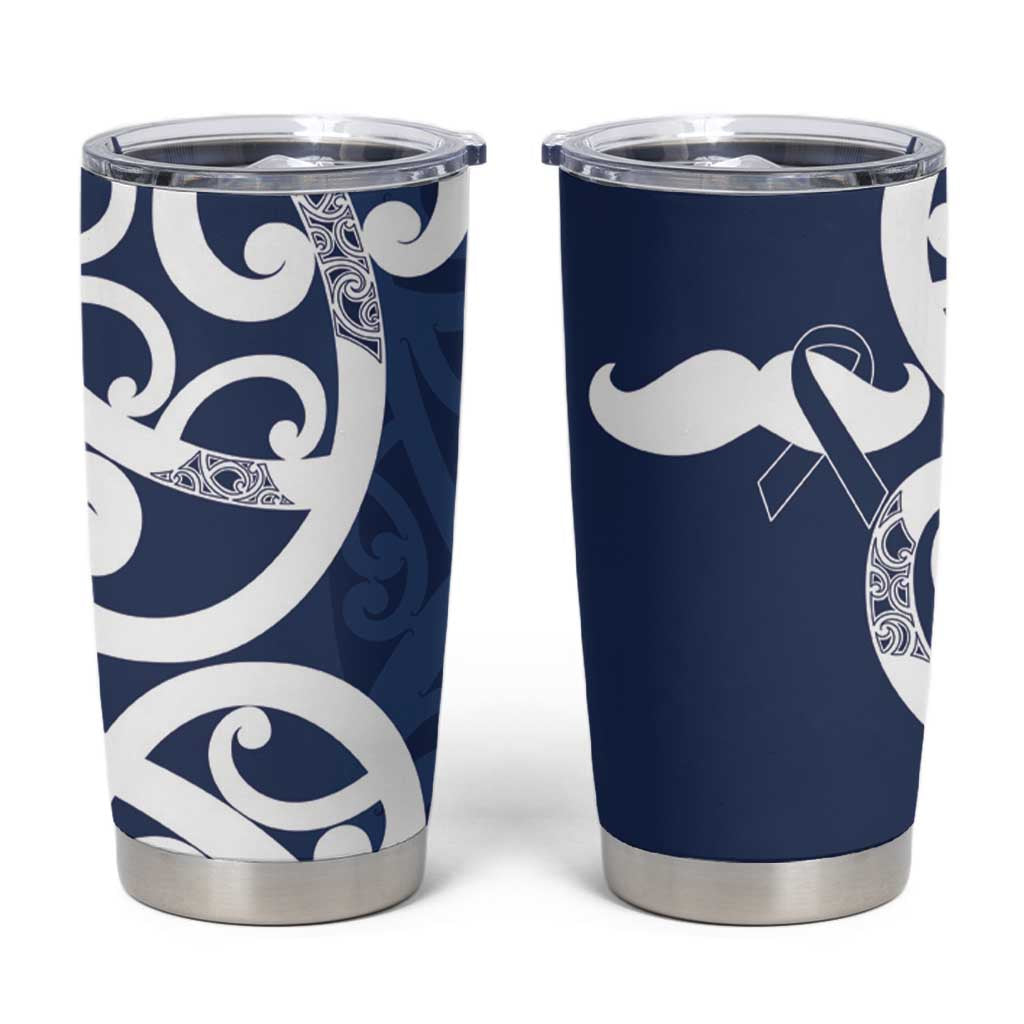 New Zealand Maori Mo Bros Tumbler Cup Blue Ribbon With Koru Kowhaiwhai - Polynesian Pride
