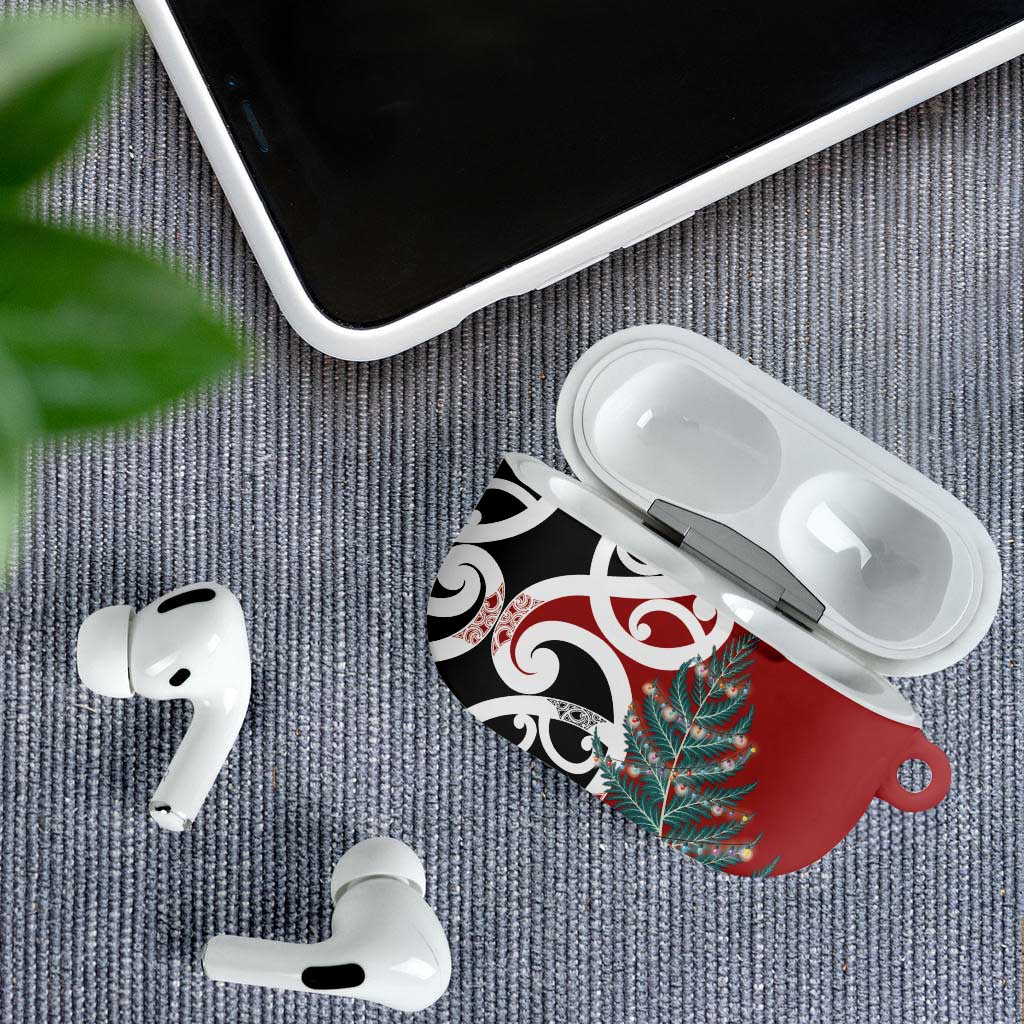 New Zealand Silver Fern Christmas Tree AirPods Case Meri Kirihimete - Polynesian Pride