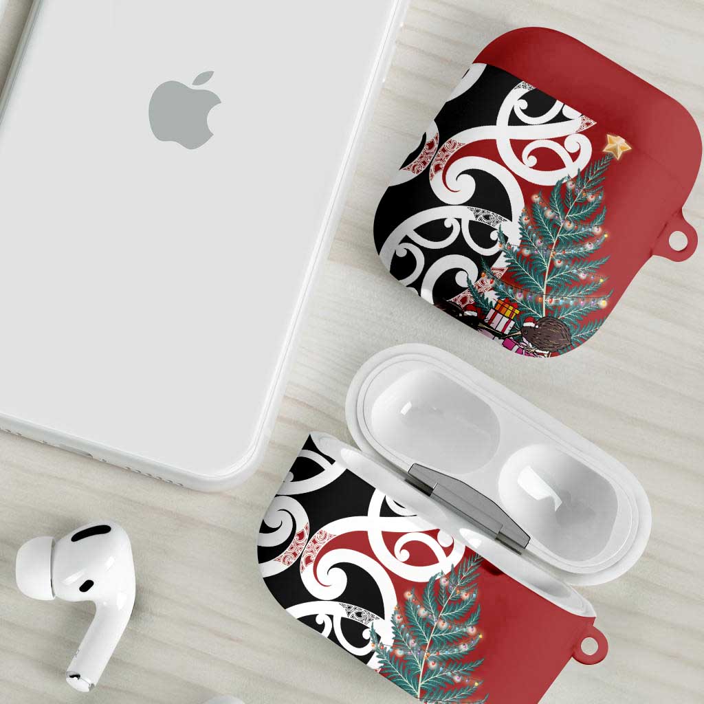 New Zealand Silver Fern Christmas Tree AirPods Case Meri Kirihimete - Polynesian Pride