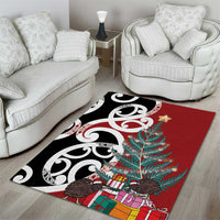 New Zealand Silver Fern Christmas Tree Area Rug Meri Kirihimete - Polynesian Pride