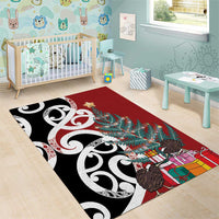 New Zealand Silver Fern Christmas Tree Area Rug Meri Kirihimete - Polynesian Pride