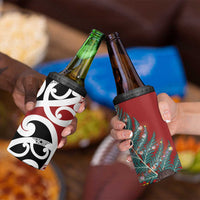 New Zealand Silver Fern Christmas Tree 4 in 1 Can Cooler Tumbler Meri Kirihimete - Polynesian Pride