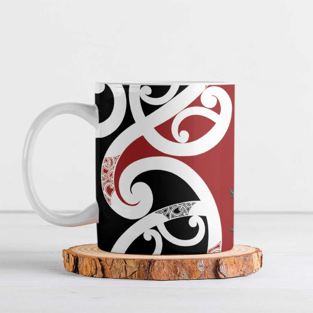 New Zealand Silver Fern Christmas Tree Ceramic Mug Meri Kirihimete - Polynesian Pride