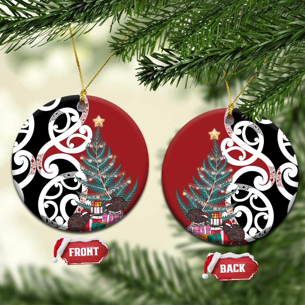 New Zealand Silver Fern Christmas Tree Ceramic Ornament Meri Kirihimete - Polynesian Pride