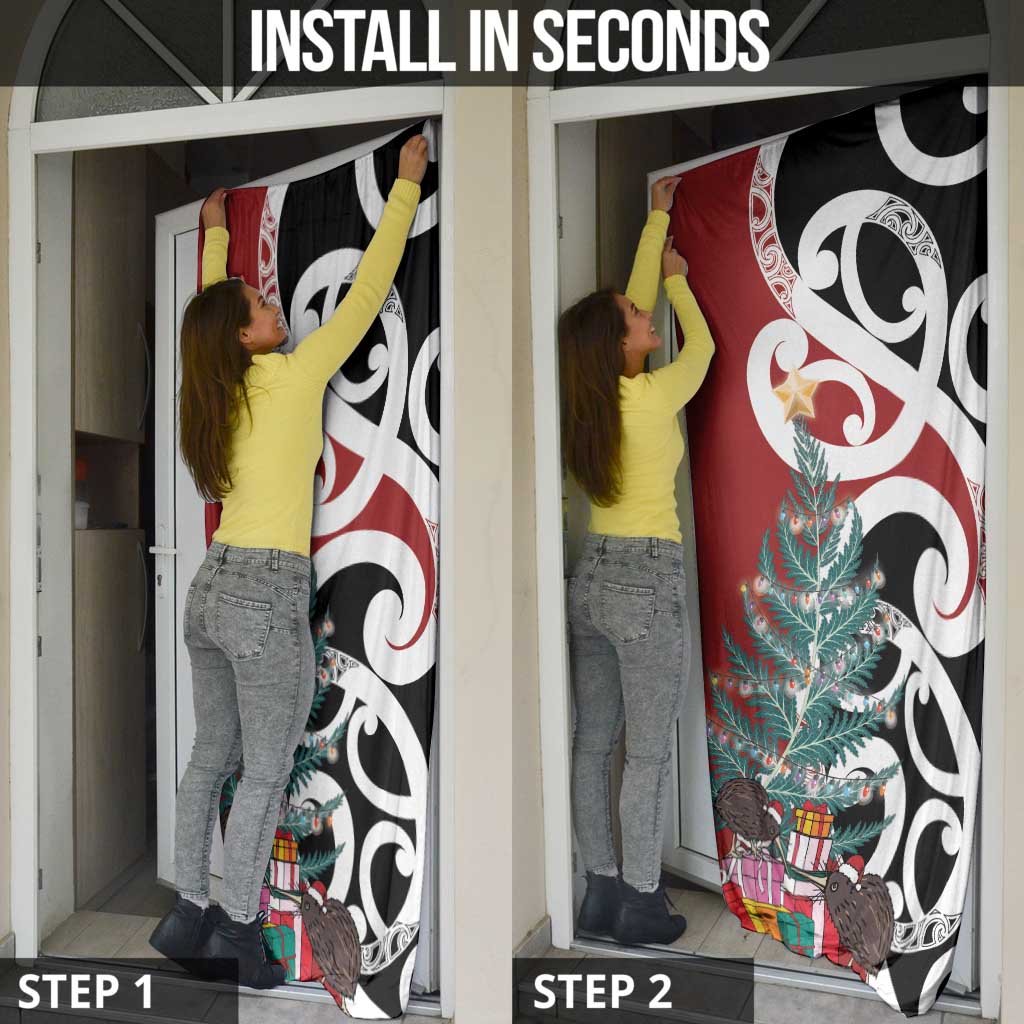 New Zealand Silver Fern Christmas Tree Door Cover Meri Kirihimete - Polynesian Pride