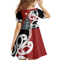 New Zealand Silver Fern Christmas Tree Family Matching Off Shoulder Short Dress and Hawaiian Shirt Meri Kirihimete - Polynesian Pride