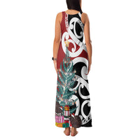 New Zealand Silver Fern Christmas Tree Family Matching Tank Maxi Dress and Hawaiian Shirt Meri Kirihimete - Polynesian Pride