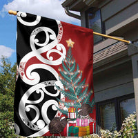 New Zealand Silver Fern Christmas Tree Garden Flag Meri Kirihimete - Polynesian Pride