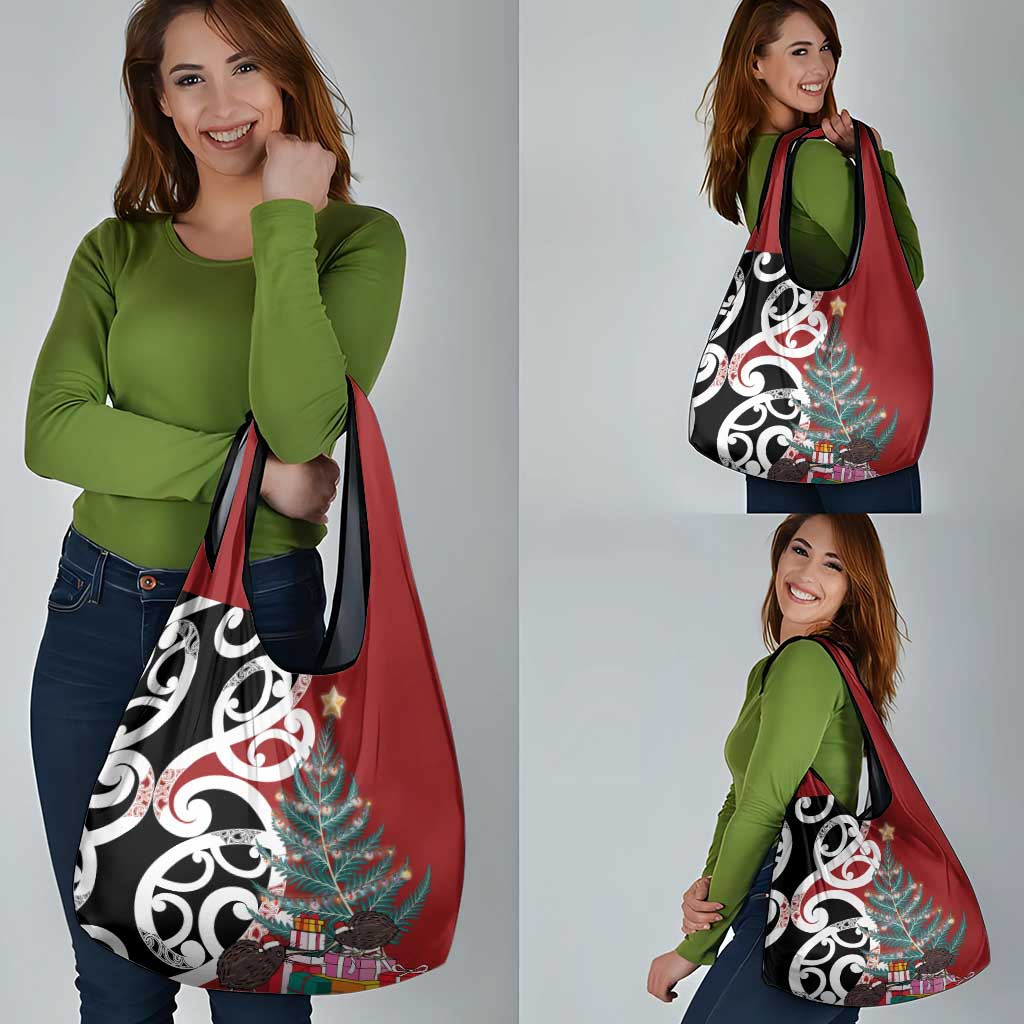 New Zealand Silver Fern Christmas Tree Grocery Bag Meri Kirihimete - Polynesian Pride