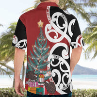 New Zealand Silver Fern Christmas Tree Hawaiian Shirt Meri Kirihimete - Polynesian Pride