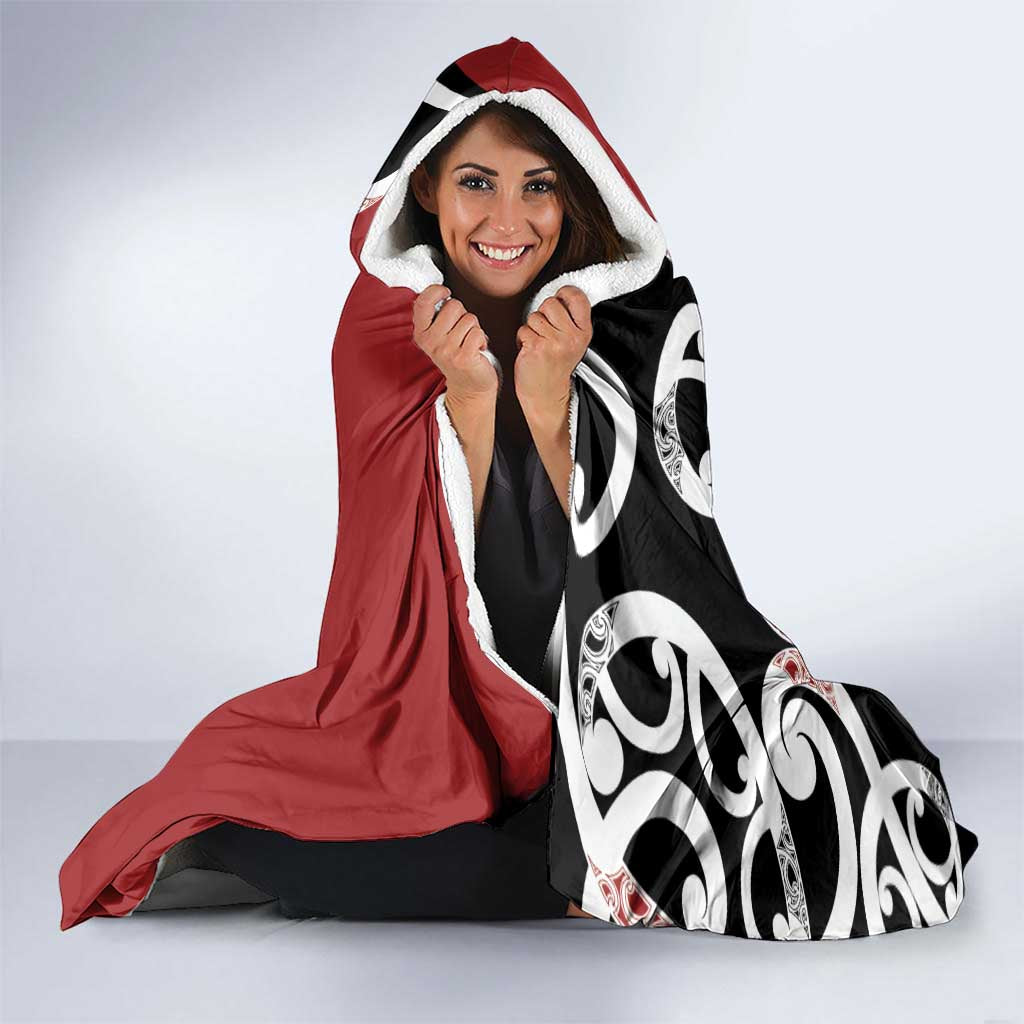 New Zealand Silver Fern Christmas Tree Hooded Blanket Meri Kirihimete - Polynesian Pride