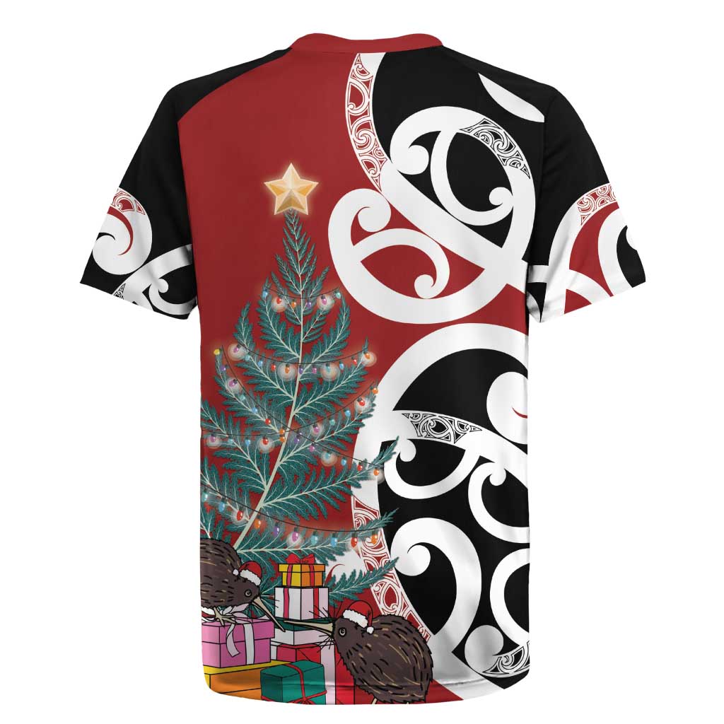 New Zealand Silver Fern Christmas Tree Rugby Jersey Meri Kirihimete - Polynesian Pride