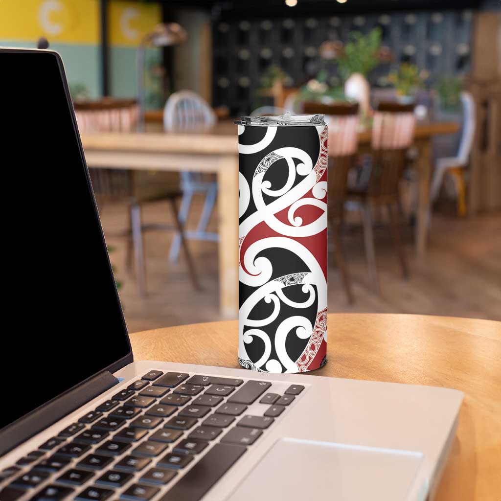New Zealand Silver Fern Christmas Tree Skinny Tumbler Meri Kirihimete - Polynesian Pride