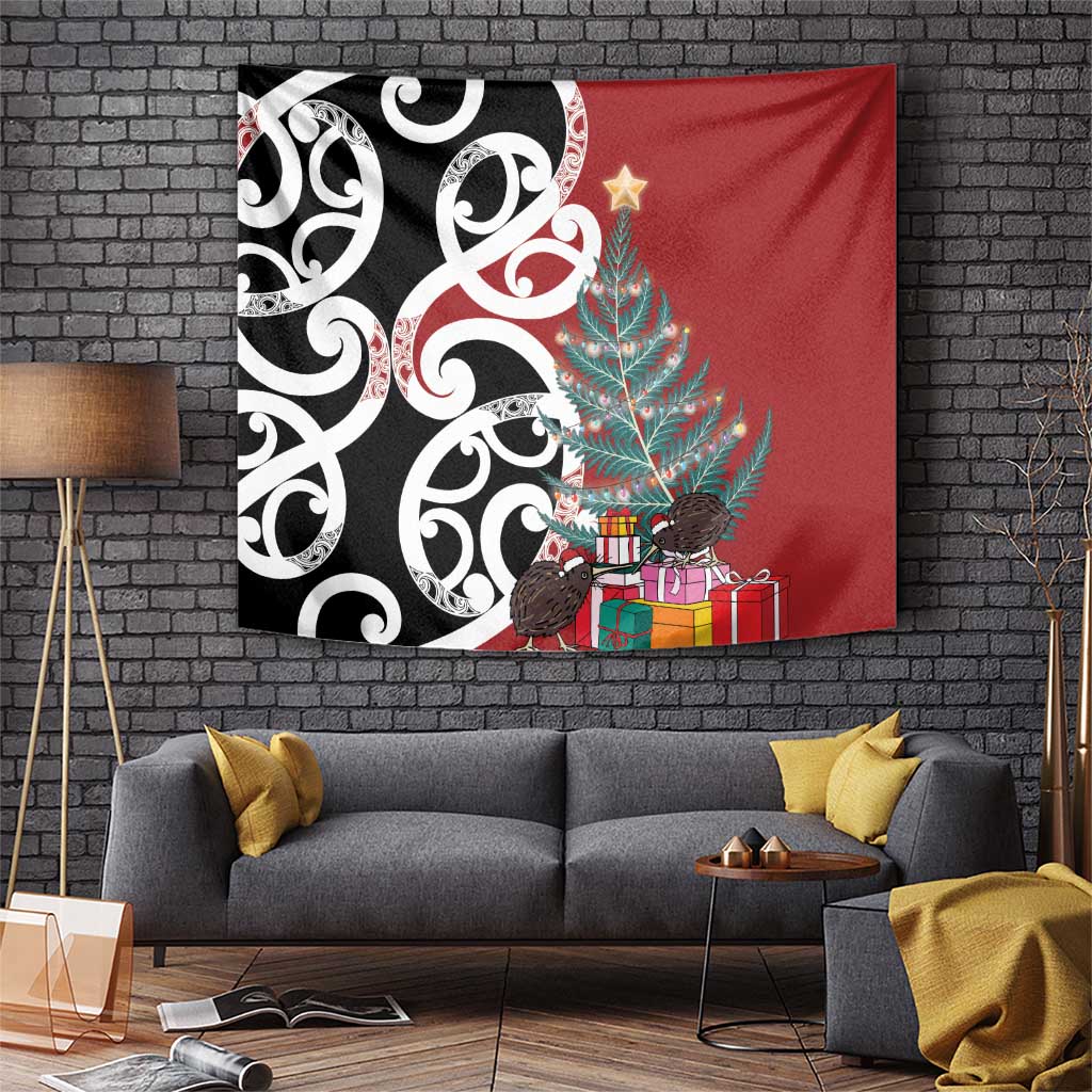 New Zealand Silver Fern Christmas Tree Tapestry Meri Kirihimete - Polynesian Pride