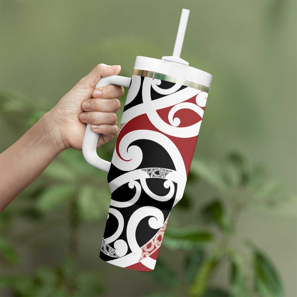 New Zealand Silver Fern Christmas Tree Tumbler With Handle Meri Kirihimete - Polynesian Pride