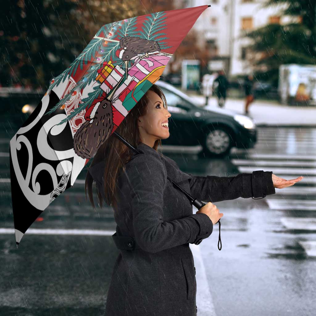 New Zealand Silver Fern Christmas Tree Umbrella Meri Kirihimete - Polynesian Pride