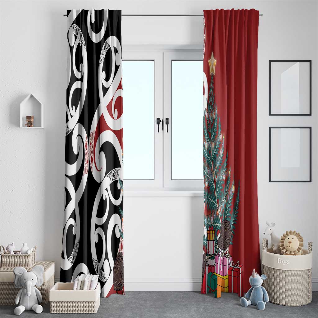 New Zealand Silver Fern Christmas Tree Window Curtain Meri Kirihimete - Polynesian Pride