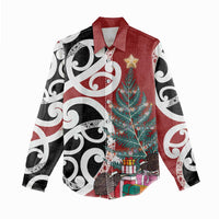 New Zealand Silver Fern Christmas Tree Women Casual Shirt Meri Kirihimete - Polynesian Pride