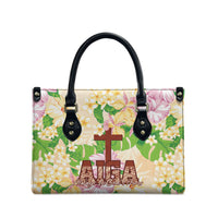 Samoa AIGA Floral Theme Leather Bag Always In God's Arms LT7 - Polynesian Pride