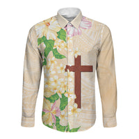 Samoa AIGA Floral Theme Long Sleeve Button Shirt Always In God's Arms LT7 Unisex Multicolor - Polynesian Pride