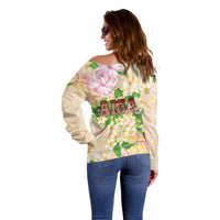 Samoa AIGA Floral Theme Off Shoulder Sweater Always In God's Arms LT7 - Polynesian Pride
