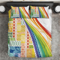 Pasifika Samoa Siapo Malu Tattoo Inspired Bedding Set Fa'afafine Rainbow Theme LT7 Multicolor - Polynesian Pride