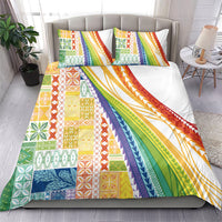 Pasifika Samoa Siapo Malu Tattoo Inspired Bedding Set Fa'afafine Rainbow Theme LT7 - Polynesian Pride