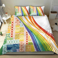 Pasifika Samoa Siapo Malu Tattoo Inspired Bedding Set Fa'afafine Rainbow Theme LT7 - Polynesian Pride