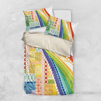 Pasifika Samoa Siapo Malu Tattoo Inspired Bedding Set Fa'afafine Rainbow Theme LT7 US Twin 172cm x 218cm Multicolor - Polynesian Pride