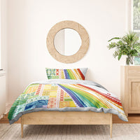 Pasifika Samoa Siapo Malu Tattoo Inspired Bedding Set Fa'afafine Rainbow Theme LT7 - Polynesian Pride