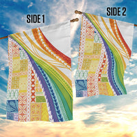 Pasifika Samoa Siapo Malu Tattoo Inspired Garden Flag Fa'afafine Rainbow Theme LT7 - Polynesian Pride