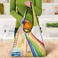 Pasifika Samoa Siapo Malu Tattoo Inspired Grocery Bag Fa'afafine Rainbow Theme LT7 - Polynesian Pride