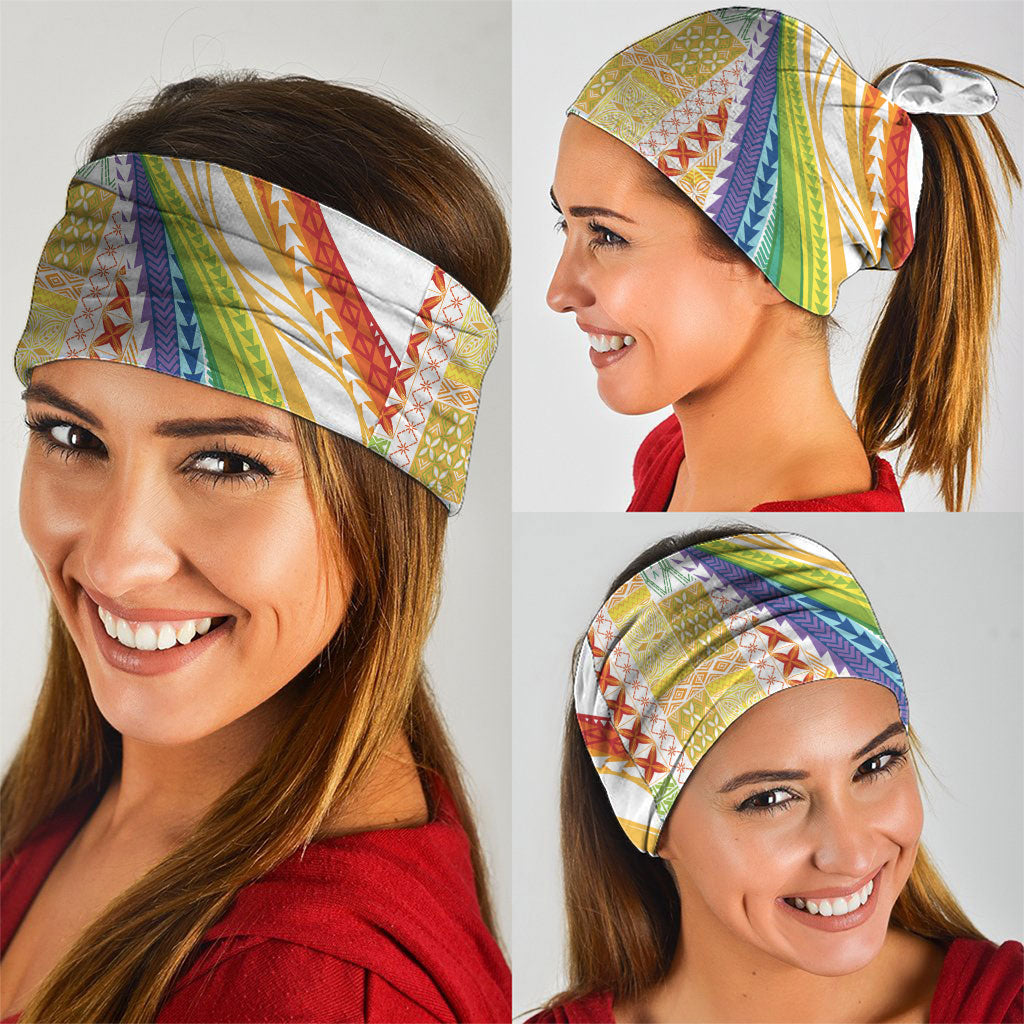 Pasifika Samoa Siapo Malu Tattoo Inspired Neck Gaiter Fa'afafine Rainbow Theme LT7 - Polynesian Pride