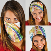 Pasifika Samoa Siapo Malu Tattoo Inspired Neck Gaiter Fa'afafine Rainbow Theme LT7 - Polynesian Pride