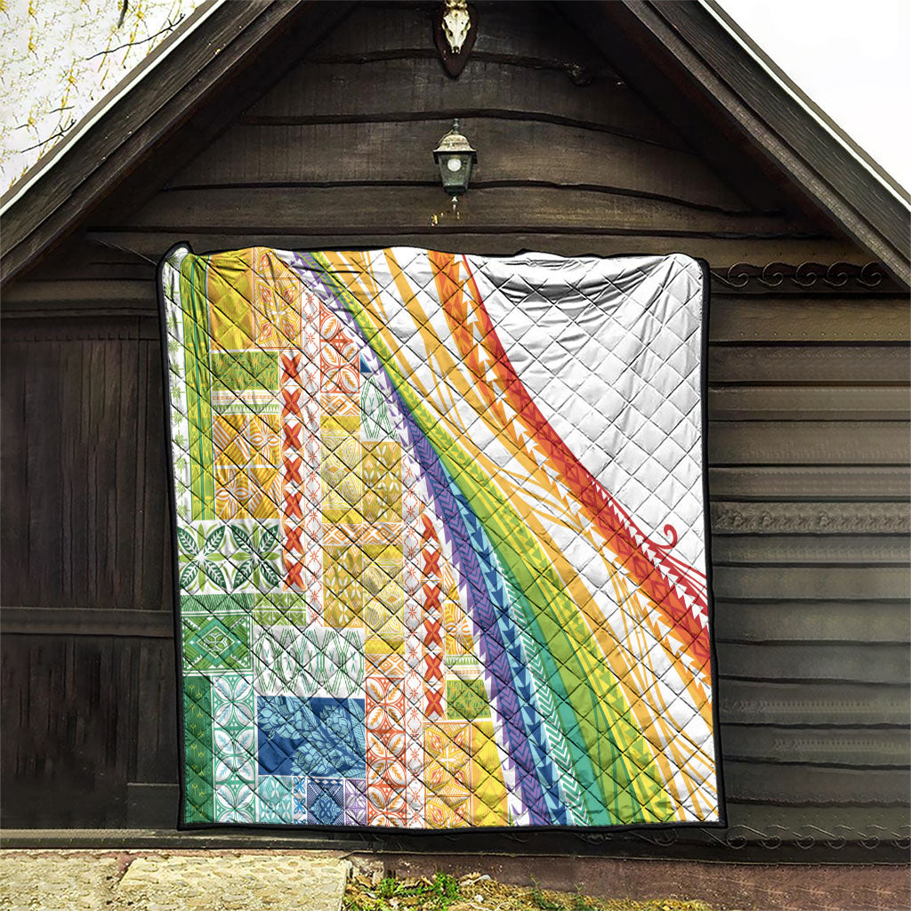 Pasifika Samoa Siapo Malu Tattoo Inspired Quilt Fa'afafine Rainbow Theme LT7 - Polynesian Pride